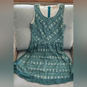 Altar'd State Teal Cotton Lace Dress